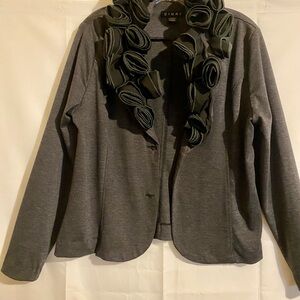 Dimri Charcoal Blazer with Floral Details